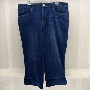 Christopher Banks Capri Denim Jeans Womens 16 Stretch Straight Blue Excellent!